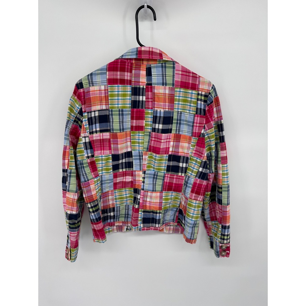 Ll Bean Patchwork Plaid Blazer Jacket Women's 14 … - image 3